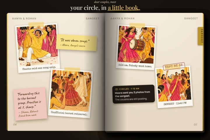 The finished book, open on the sangeet pages